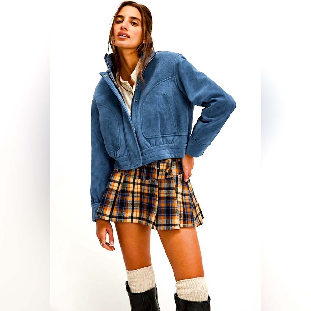 Free People We The Free Wes Suede Bomber Jacket NWT